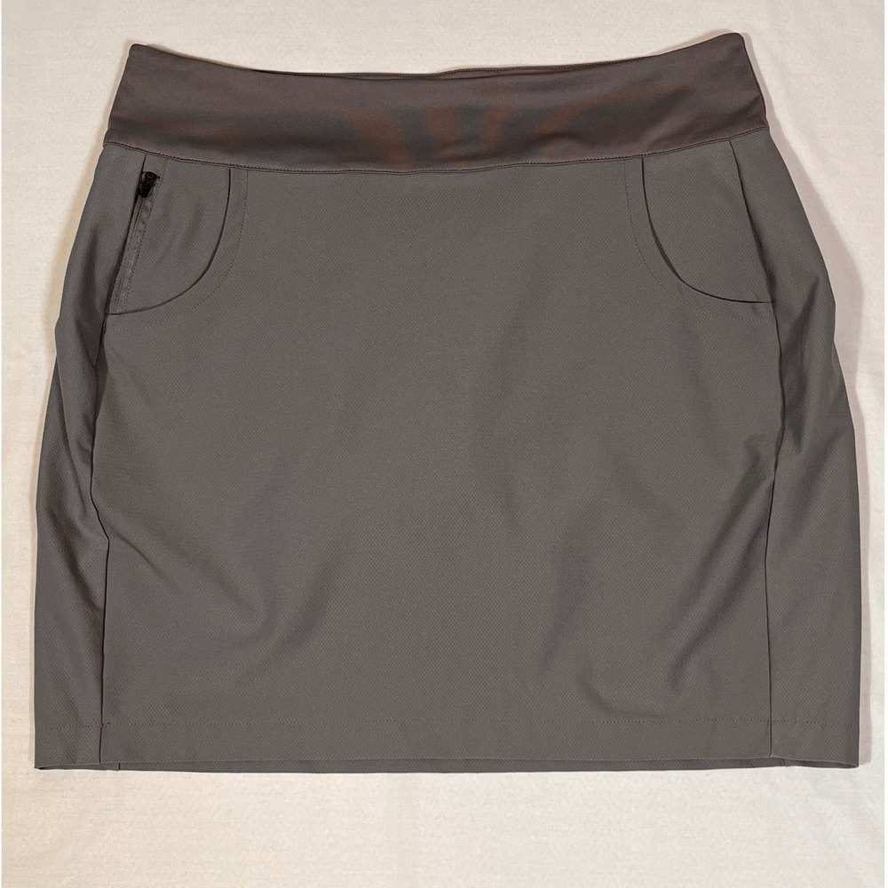 Antigua Women Golf Skort Gray Athletic Skirt Pockets Size L 104311